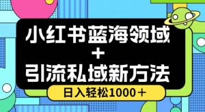 小红书蓝海虚拟+引流私域新方法,100%不限流,日入轻松1000+,小白无脑操作【揭秘】-学习资源库