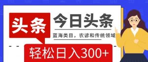 AI头条传统和农谚领域,蓝海类目,搬运+AI优化,轻松日入300+【揭秘】-学习资源库
