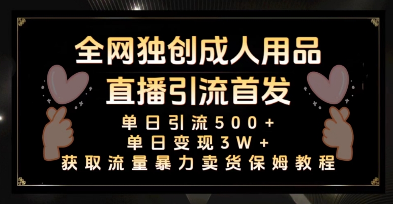 全网独创真人主播+无人直播单日引流500+，橙人用品暴力卖货单日变现3W+保姆似教学2.0【揭秘】-学习资源库