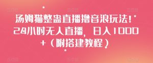 汤姆猫整蛊直播撸音浪玩法!24小时无人直播,日入1000+(附搭建教程)【揭秘】-学习资源库