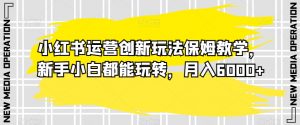 小红书运营创新玩法保姆教学,新手小白都能玩转,月入6000+【揭秘】-学习资源库