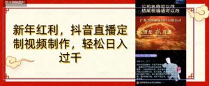 年底风口项目,定制视频直播变现,日入1000加,会打字就行【揭秘】-学习资源库