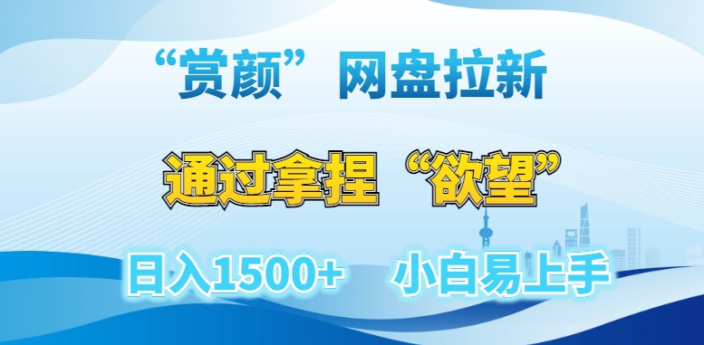 “赏颜”网盘拉新赛道，通过拿捏“欲望”日入1500+，小白易上手【揭秘】-学习资源库
