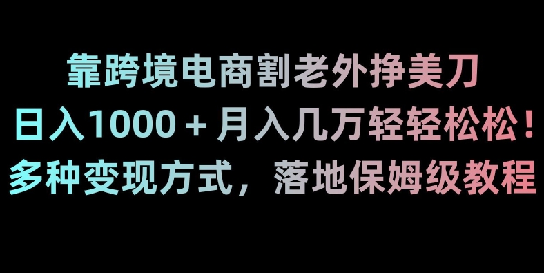 靠跨境电商割老外挣美刀，日入1000＋月入几万轻轻松松！多种变现方式，落地保姆级教程【揭秘】-学习资源库