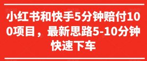 小红书和快手5分钟赔付100项目,最新思路5-10分钟快速下车【仅揭秘】-学习资源库
