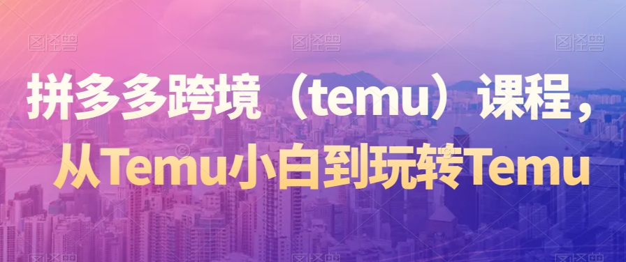 拼多多跨境（temu）课程，从Temu小白到玩转Temu-学习资源库