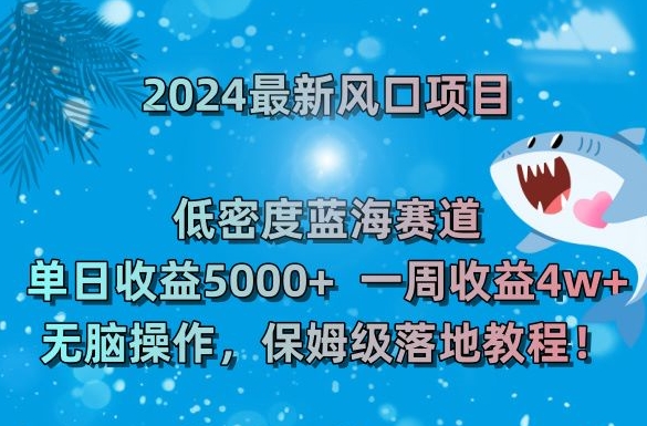 2024最新风口项目，低密度蓝海赛道，单日收益5000+，一周收益4w+！【揭秘】-学习资源库