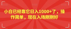 小白已经靠它日入1000+了,操作简单,现在入场刚刚好【揭秘】-学习资源库