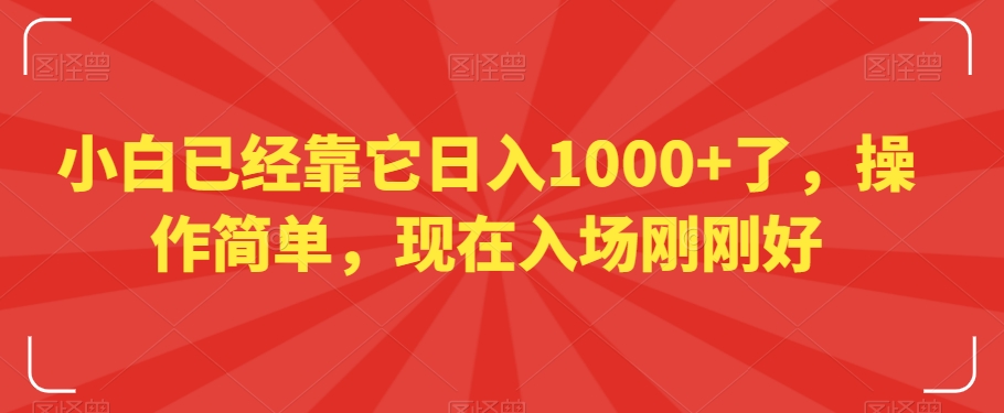 小白已经靠它日入1000+了，操作简单，现在入场刚刚好【揭秘】-学习资源库