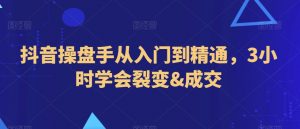 抖音操盘手从入门到精通,3小时学会裂变&成交-学习资源库