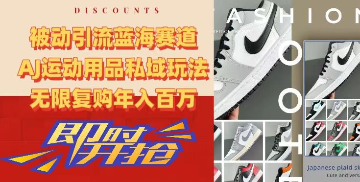 被动引流蓝海赛道，AJ运动用品私域玩法，无限复购年入百万【揭秘】-学习资源库