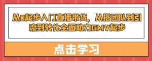 从0起步入门直播带货,从搭团队到引流到转化全面助力GMV起步-学习资源库