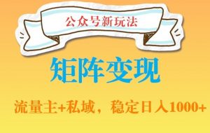 公众号软件玩法私域引流网盘拉新,多种变现,稳定日入1000【揭秘】-学习资源库