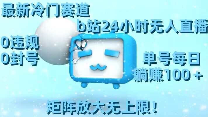 最新冷门赛道，b站24小时无人直播，0违规0封号，单号每日躺赚100＋，矩阵放大无上限【揭秘】-学习资源库