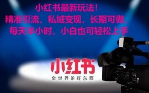 小红书最新玩法!精准引流,私域变现,长期可做,每天半小时,小白也可轻松上手【揭秘】-学习资源库