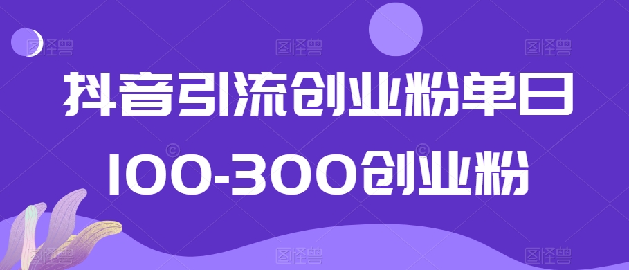 抖音引流创业粉单日100-300创业粉【揭秘】-学习资源库