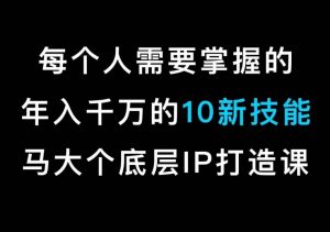 马大个的IP底层逻辑课,每个人需要掌握的年入千万的10新技能,约会底层IP打造方法!-学习资源库
