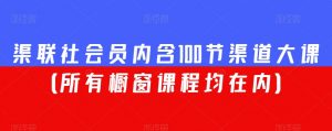 渠联社会员内含100节渠道大课(所有橱窗课程均在内)-学习资源库