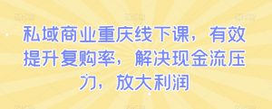 私域商业重庆线下课,有效提升复购率,解决现金流压力,放大利润-学习资源库