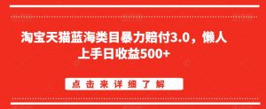 淘宝天猫蓝海类目暴力赔付3.0，懒人上手日收益500+【仅揭秘】-学习资源库