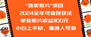 2024全年可变现玩法”售卖照片”单张照片收益1100元小白上手快,普通人可做【揭秘】-学习资源库