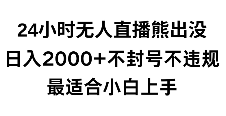 快手24小时无人直播熊出没，不封直播间，不违规，日入2000+，最适合小白上手，保姆式教学【揭秘】-学习资源库