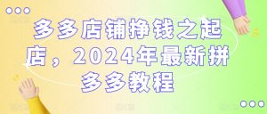 多多店铺挣钱之起店,2024年最新拼多多教程-学习资源库