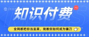 2024最新知识付费项目,小白也能轻松入局,全网都在教你做项目,我教你做镰刀【揭秘】-学习资源库