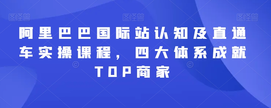 阿里巴巴国际站认知及直通车实操课程，四大体系成就TOP商家-学习资源库