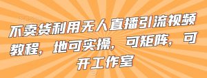 不卖货利用无人直播引流视频教程,地可实操,可矩阵,可开工作室【揭秘】-学习资源库