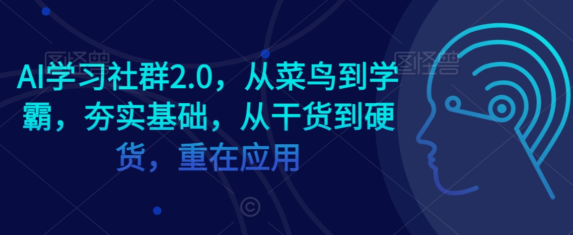 AI学习社群2.0，从菜鸟到学霸，夯实基础，从干货到硬货，重在应用-学习资源库