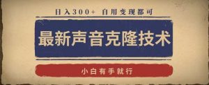 最新声音克隆技术,有手就行,自用变现都可,日入300+【揭秘】-学习资源库
