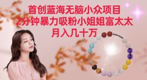首创蓝海无脑小众项目,2分钟暴力吸粉小姐姐富太太,月入几十万【揭秘】-学习资源库