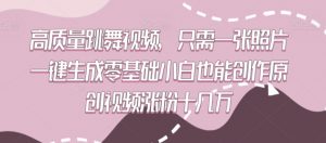 高质量跳舞视频,只需一张照片一键生成零基础小白也能创作原创视频涨粉十几万【揭秘】-学习资源库