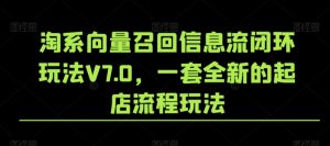 淘系向量召回信息流闭环玩法V7.0,一套全新的起店流程玩法-学习资源库