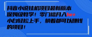 抖音最新小说挂机项目,保姆级教学,零成本月入1w+,小白轻松上手【揭秘】-学习资源库