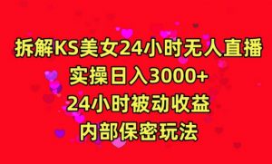 利用快手24小时无人美女直播,实操日入3000,24小时被动收益,内部保密玩法【揭秘】-学习资源库