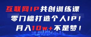 互联网IP共创训练课,零门槛零基础打造个人IP,月入10w+不是梦【揭秘】-学习资源库