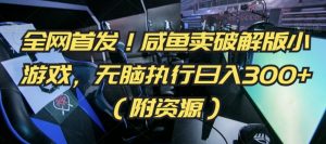 全网首发!咸鱼卖破解版小游戏,无脑执行日入300+(附资源)【揭秘】-学习资源库