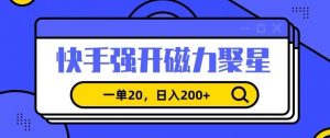 信息差赚钱项目,快手强开磁力聚星,一单20,日入200+【揭秘】-学习资源库