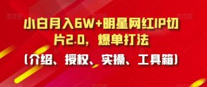 小白月入6W+明星网红IP切片2.0,爆单打法(介绍、授权、实操、工具箱)【揭秘】-学习资源库