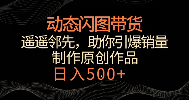 动态闪图带货，遥遥领先，冷门玩法，助你轻松引爆销量，日赚500+【揭秘】-学习资源库