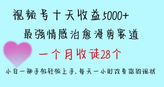 十天收益5000+，多平台捞金，视频号情感治愈漫剪，一个月收徒28个，小白一部手机轻松上手【揭秘】-学习资源库