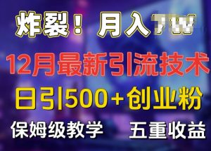 炸裂!揭秘12月最新日引流500+精准创业粉,多重收益保姆级教学-学习资源库