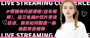 IP剪辑师内部课程(挂车视频)(更新12月),张兰电商IP切片带货培训,教你如何制造一条爆款带货视频-学习资源库
