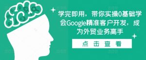 学完即用,带你实操0基础学会Google精准客户开发,成为外贸业务高手-学习资源库