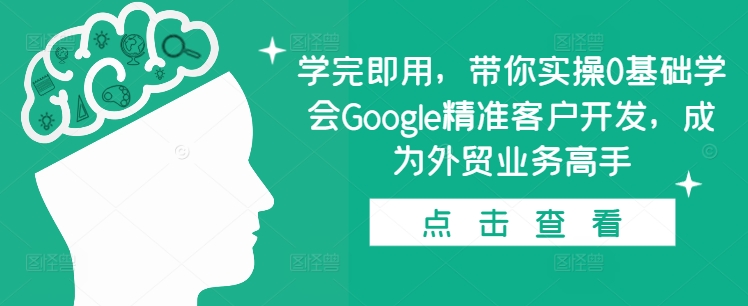 学完即用，带你实操0基础学会Google精准客户开发，成为外贸业务高手-学习资源库