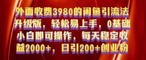 外面收费3980的闲鱼引流法,轻松易上手,0基础小白即可操作,日引200+创业粉的保姆级教程【揭秘】-学习资源库