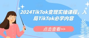 2024TikTok变现实操课程,入局TikTok必学内容-学习资源库