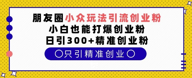朋友圈小众玩法引流创业粉，小白也能打爆创业粉，日引300+精准创业粉【揭秘】-学习资源库